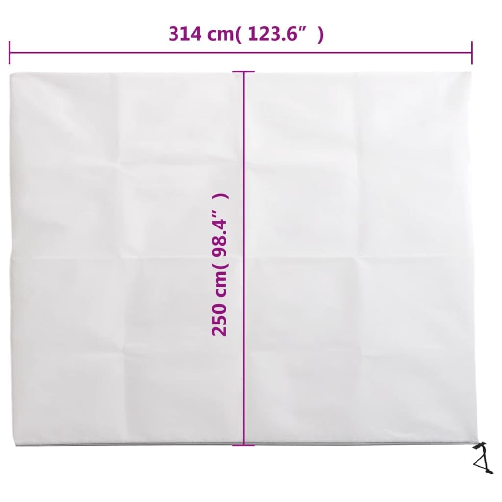 Tessuto non tessuto invernale con chiusura lampo e coulisse, 70 g/m², 3,14 x 2,5 m, protezione antigelo, traspirante, per giardino, aiuola, balcone e serra, protezione da gelo, neve, uccelli e