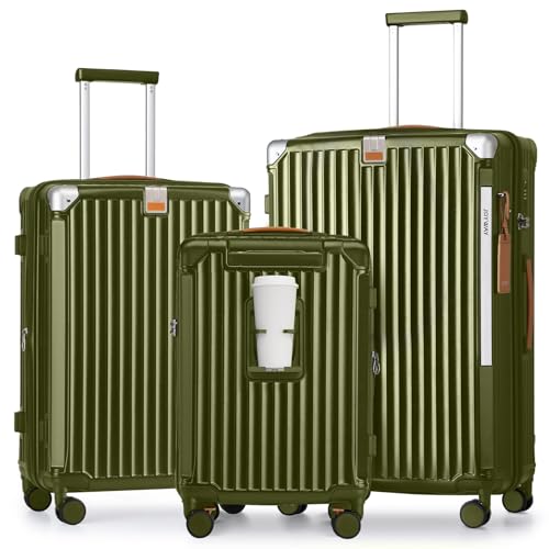Joyway Kofferset 3 Teilig Hartschale Leicht ABS Reisekoffer von Trolley Handgepäck Sets mit TSA Schloss und 4 Rollen Grün Joyway Kofferset 3 Teilig Hartschale Leicht ABS Reisekoffer von Trolley Handgepäck Sets mit TSA Schloss und 4 Rollen Grün