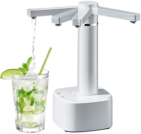 UYANGG Desktop Water Dispenser Electric Bedside Water Dispenser for 5 Gallon Bottles, USB Charging Automatic Drinking Water Dispenser for Home, Office, Outdoor (White)