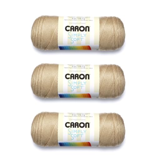 Image of Caron Simply Soft Solids Yarn (4) Medium Gauge 100% Acrylic - 6 oz - Bone- Machine Wash & Dry (H970039703)