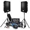 Pack Sono DJ 3200W Total Complet Ampli Enceintes, Table de Mixage, Pieds, Casque Câbles Micro, LED, Soirée Bar Salle des fêtes