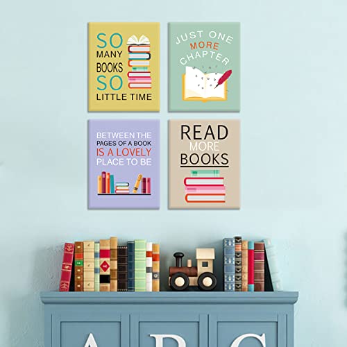 Image of CHDITB Funny Reading Quote Art Prints - 8'x10' Set of 6 Motivational Positive Read More Book Frame Poster Readers Book Lovers Bookworm Student Gift, Wall Art for Library, School College Dorm Decor