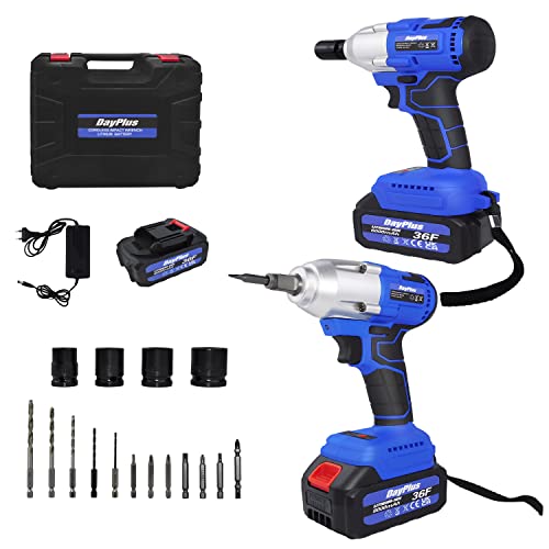 HSHa 20V Atornillador impacto con batería, 420Nm, 2 velocidades ajustables, Llave de Impacto inalámbrica, Baterías Li-lon 3.0Ah, Taladro percutor a batería, llave de impacto eléctrica Cover