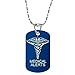 GIFTS INFINITYÂ® Custom Engraved Personalized Medical Alert ID Dog Tag, Pendants, Necklace (Blue)