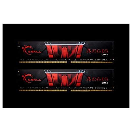 G.Skill Kit Barrettes mémoire 8Go (2x4Go) DIMM DDR4 Aegis PC4-19200 (2400 MHz) (Noir et Rouge) F4-2400C17D-8GIS