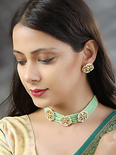Women's Kundan Plated Choker Set, Elegant Gift