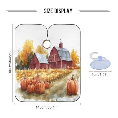 Capa impermeable profesional para corte de cabello Pumpkin Field con cierre ajustable de broche para estilismo y peluquería miniatura 3