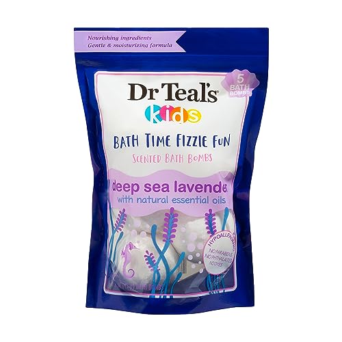 Dr Teal's Ultra Moisturizing Kids Bath Time Fizzie Fun Scented Bath Bombs Deep Sea Lavender with Natural Essential Oils (Unisex) 1.6 Oz - image 1