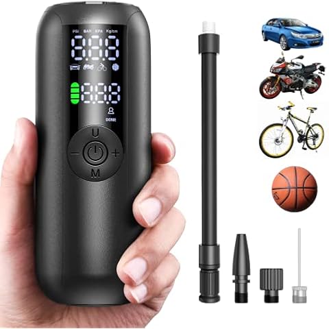 Portable Electric Bike Tire Pump with Gauge Cover