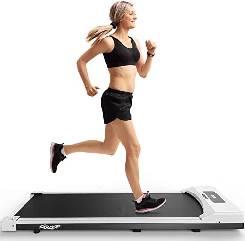 KRISRATE Walking Pad Treadmill Under Desk, Electric Under Desk Treadmill Quiet, Flat Portable Treadmill with LED Display and Remote Control, Installation-Free Walking Treadmills for Home Office
