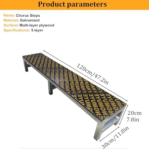 1-Tier Portable Choir Risers, Sturdy Choral Platform Stairs for Singing Groups, Multi-Layer Plywood Step System for Classroom & Church (122x30x20cm)
