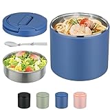 Thermo for Hot Food, Soup Thermo for Adults 40oz Lunch Containers Wide Mouth, Insulated Food Container Leak Proof Vacuum Stainless Steel With Carry Handle and Spoon BPA Free