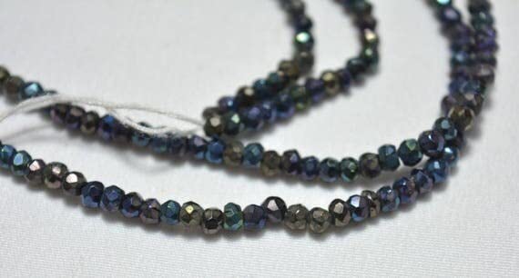 Spinelle noire perles gemmes rondelles facettées 3.5mm pour loisirs créatifs DIY