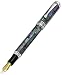 Xezo Maestro Iridescent Natural Black Mother of Pearl Platinum Plated Fine Fountain Pen. No Two Pens Alike