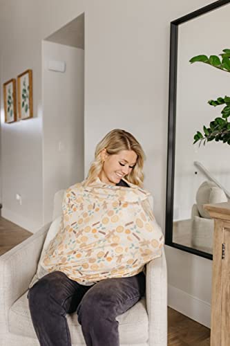 Image of Copper Pearl Nursing Cover for Breastfeeding - Multi-Use Baby Car Seat Cover, Stroller Cover & Breast Feeding Cover Up for Women, Stretchy Breathable High Quality Cover for Boy or Girl, Cider