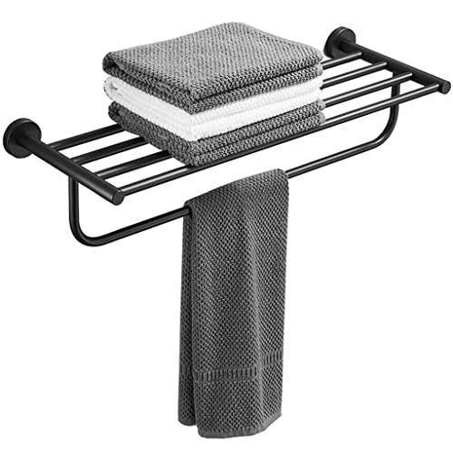 Toallero doble de pared negro de 60cm con secado eficiente 2