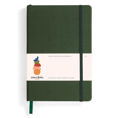 Hardcover Ruled Journal with Thick 100 gsm College Ruled Paper A5 size (8.3 inches x 5.4 inches) - Daily Writing Notebook Journal for Travel, School and Office Use - Diary Journal for Women and Men - Evergreen