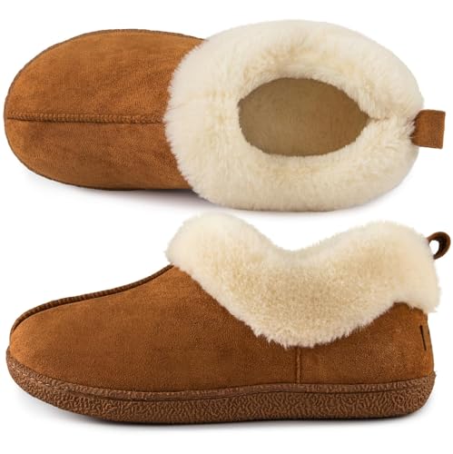 HomeTop Faux Wool Memory Foam Slippers