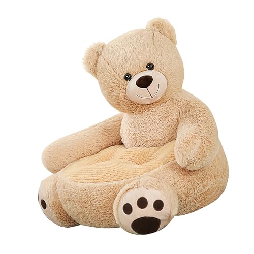 LIGSLN Sillón para bebé con tela de felpa para sala de estar, cojín de oso de dibujos animados, silla de lectura para niños pequeños