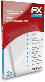 atFoliX Screen Protection Film compatible with Philips Airfryer Premium Compact Screen Protector, ultra-clear FX Protective Film (Set of 2)