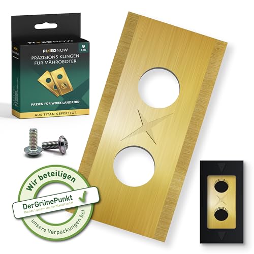 FixedNow Titan messer klingen Set [9st] Kompatibel mit Worx Landroid Gardenme LANDXCAPE Modelle, Ultrascharfe, Ersatzklingen Rasenmäher Messerset, Ersatzteile für Automower, Messerklinge mit Spender