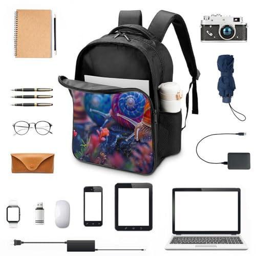 Spring Snails Funny 16 Inch Backpack for Men Women Casual Daypack with 2 Compartment for Travel Work3
