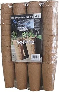 Kingston Tools Extra Long Root Training Fibre Pots 9cm Tall Peat-Free Biodegradable Wood Pulp Ideal for Seeds, Seedlings and Cutting Pack of 48