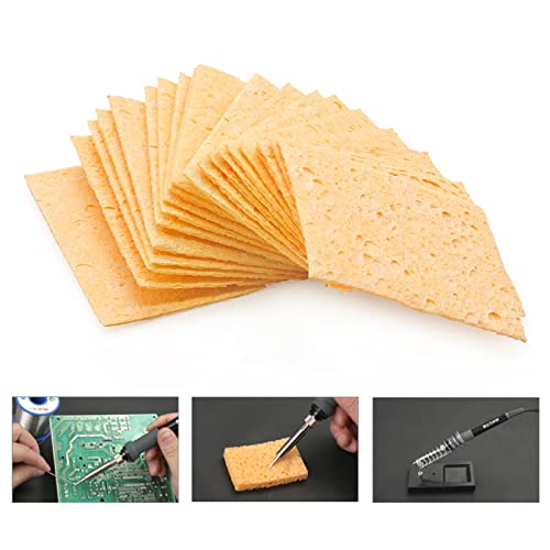 Image of 20Pcs Yellow Replacement Soldering Sponge,50mm x 35mm Rectangle Solder Tip Cleaning Spong Soldering Iron Cleaning Sponge for Soldering Tips (1.96 x 1.38 Inch,Rectangle)