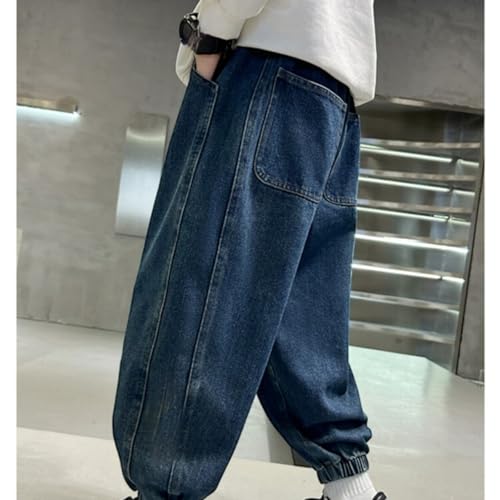 Kids Boys Baggy Black Jeans Wide Leg Elastic Waist Loose Denim Pants Multi Pockets Casual Cool Streetwear Jeans3