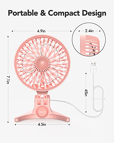 Aaolin Usb Desk Fan, Small Fans With Cvt Variable Speeds, Strong Cooling Airflow, Quiet Portable thumb #6