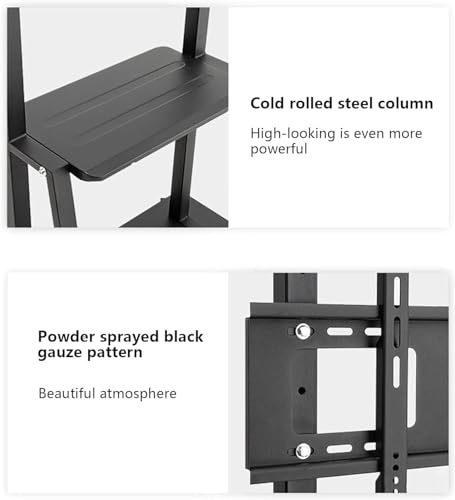 Soporte TV móvil ajustable negro con ruedas miniatura 4
