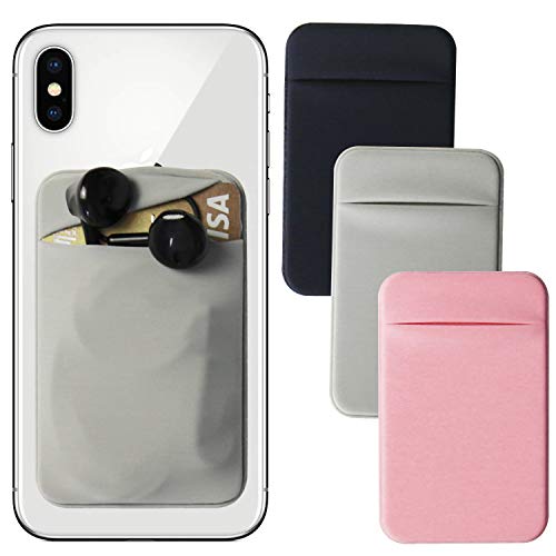 Cell Phone Stick on Wallet Card Holder,3 Pack Universal ID Credit Card Wallet
