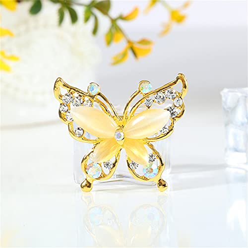 Image of coadipress Butterfly Brooch Pins Chic Romantic Elegant Rhinestone Crystal Insect Brooch Pin Women Corsage Scarf Shawl Clothing Accessories Wedding Party Banquet
