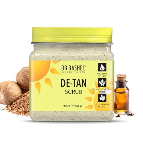 Image of DR.RASHEL De-Tan Scrub For Face & Body (380 Ml) | Revitalizing Tan Removal | Cleanser,Dead Skin | Blackhead Remover For Deep Exfoliation