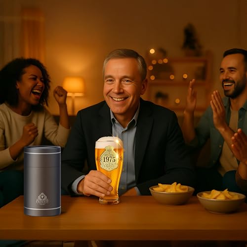 1975 Regalo 50 Anni Uomo Bicchieri Birra 570 ml Personalizzati Compleanno Decorazioni Regali Per Lui Amica - immagine 6