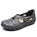 TERRIKAT Women's Casual Grey Loafers Cute Slip On Comfort Walking Flats Leather Driving Moccasins Fashion Closed Toe Boat Shoes 10.5 M US 1308-Hui10.5