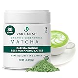 Jade Leaf Matcha Organic Barista Blend Ceremonial Grade Matcha Green Tea Powder - 100% Pure Japanese First Harvest Green Tea for Lattes from Uji and Kagoshima, 30g / 1.06 Ounce (Pack of 1)