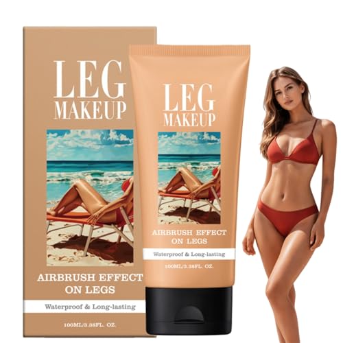 100ml Leg Makeup Waterproof No Transfer Body Coverage Foundation Full Coverage Waterproof Leg and Body Makeup to Cover Veins Long Lasting Moisturizing Concealer Naturally Blends Skin (#2Medium Tan)