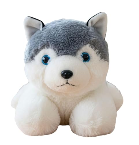 Image of Tickles Husky Dog Soft Stuffed Plush Animal Toy for Kids Boys & Girls Birthday Gifts (Color: Grey Size: 28 cm)