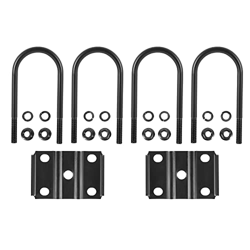 Johntruck Grade 2 Trailer U Bolt Kit/Trailer Leaf Spring U Bolts Fit For 5200-7000Lbs Axles, 1/2" Dia 7" Long 3" Round Axle #TOP6
