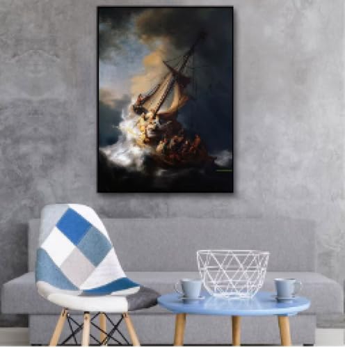 Tableau de bateau Rembrandt 20x30cm sans cadre décoration salon