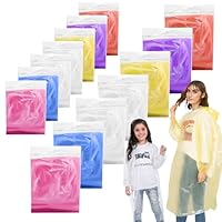 ZOCONE 12 Pack Poncho Waterproof Adult Kids Disposable Rain Ponchos Family Pack, 6 Rain Poncho Adult Waterproof 6 Kids Poncho Thickened, Emergency Poncho Raincoats for Family Festival Camping Travel