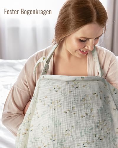 Blissful Diary Muslin Stilltuch für Stillende Frauen – Atmungsaktives Stillschal mit Bogenausschnitt, Praktisches Stilltuch für unterwegs… – Ansicht 4