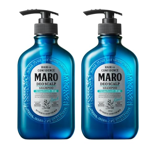 MARO Deo Scalp Shampoo - Soothing Cool Shampoo Cleanser Designed to Remove Dirt & Odor at the Root - Refreshes & Hydrates Scalp, Prevents Flakes & Itchiness - Gift for Men - 13.5 oz / 400 ml (2 Pack)