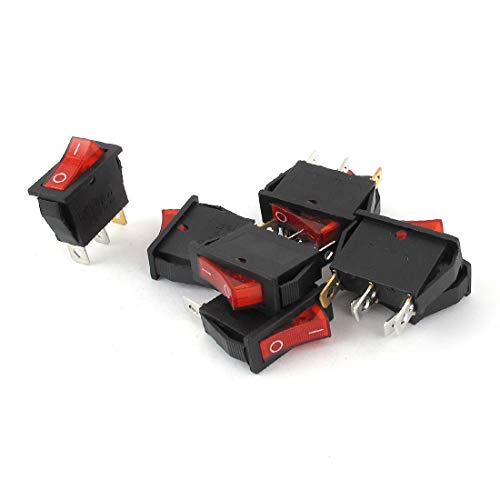 New Lon0167 8 stuks rode lamp 3-pins SPST AAN/UIT klik-in-montage boot tuimelschakelaar(8Pcs rote Lampe 3-Pin SPST ON/Snap-Mount-Bootswippschalter)