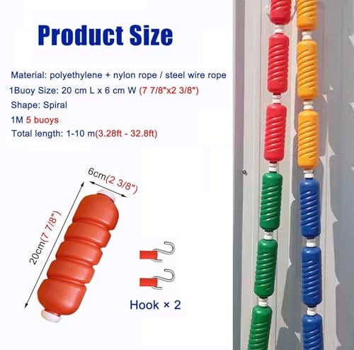 LENmzpomA Divider Buoy,Pool Divider,Competitive Swimming Pool Lane Lines 25m 23m 10m 9m, Float Rope Pool Racing Divider Rope, Inside Outside Yard Pool Depth Marker Floating Rope(L25m/82ft)