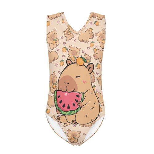 Image of Cartoon Pattern Kids Girls Bathing Suits One Piece Swimsuit Soft & Quick Dry, 5-14Years