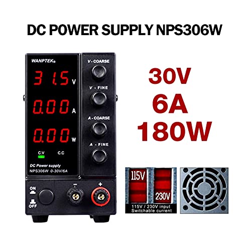 実験室DC電源調整可能な調整スイッチング電源可変ベンチ源30V 10A電圧変換器(NPS306W0.1V0.01A)