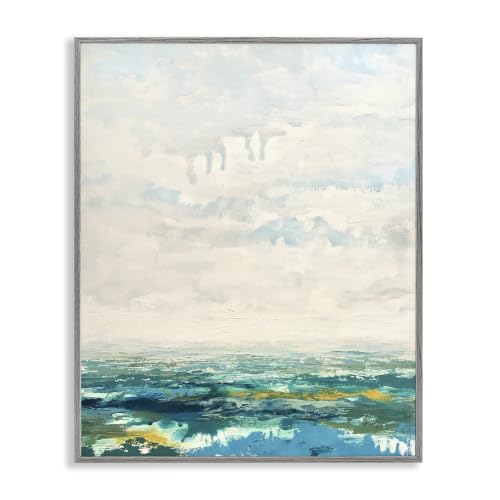 'Abstract Aerial Landscape Fluffy Clouds'| Framed Giclee Art