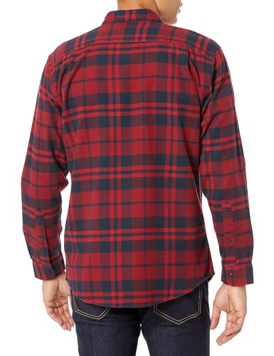 Image of Amazon Essentials Men's Regular Fit Long-Sleeve Flannel Shirt, Soft Brushed Cotton, Lightweight yet Warm